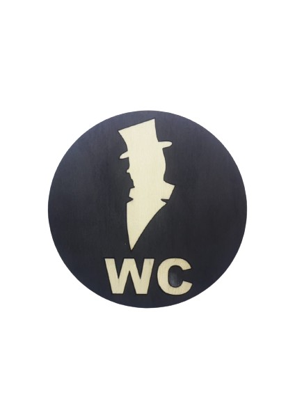 Ağaç Bay Bayan Wc Yazısı 3 Lü Takım (Çap 14 cm - Kalınlık 8 Mm)