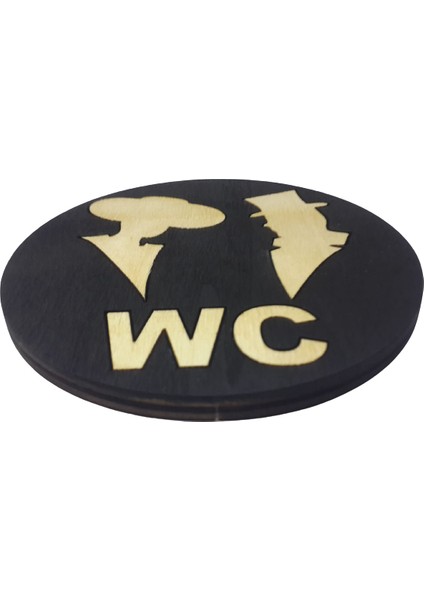 Ağaç Bay Bayan Wc Yazısı 3 Lü Takım (Çap 14 cm - Kalınlık 8 Mm)