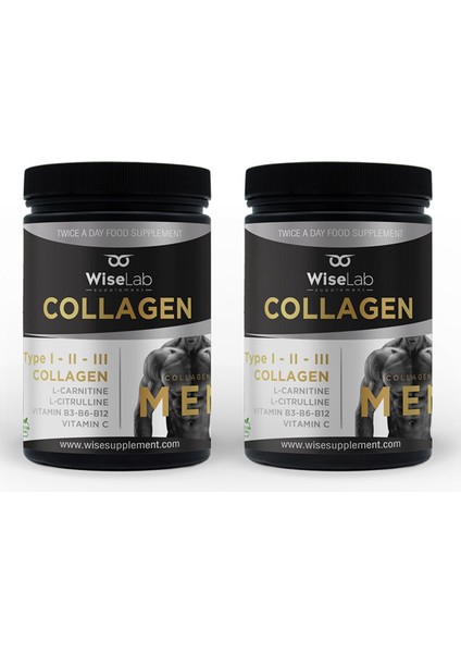 Men Collagen 300GR TIP123 L-Carnitine L-Citrulline + Wiselab Men Collagen 300GR TIP123 L-Carnitine L-Citrulline