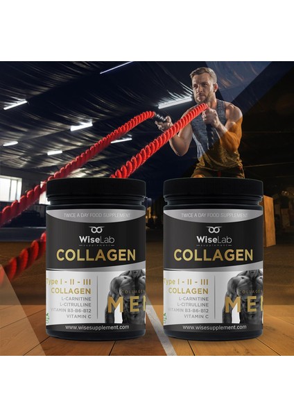 Men Collagen 300GR TIP123 L-Carnitine L-Citrulline + Wiselab Men Collagen 300GR TIP123 L-Carnitine L-Citrulline