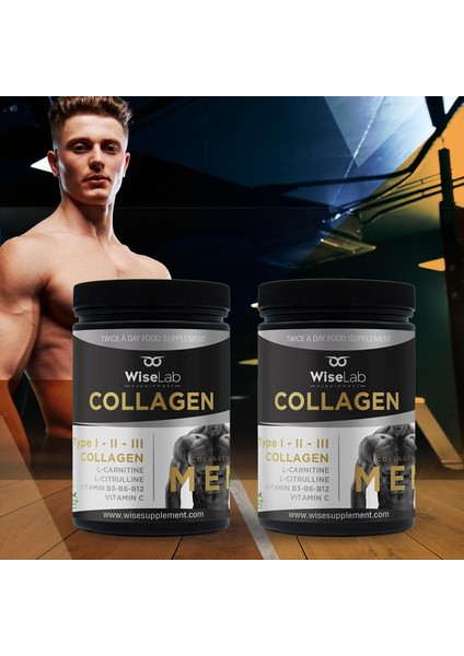 Men Collagen 300GR TIP123 L-Carnitine L-Citrulline + Wiselab Men Collagen 300GR TIP123 L-Carnitine L-Citrulline