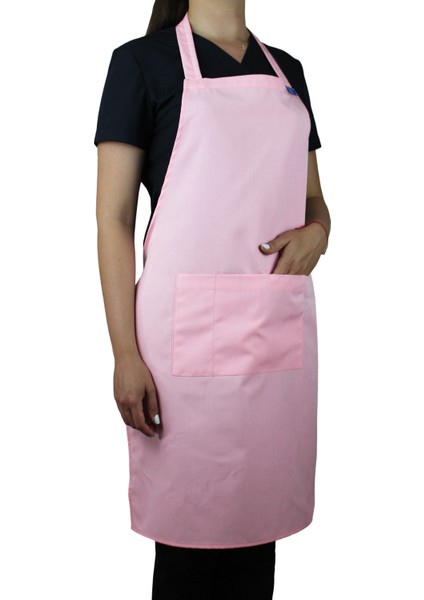 Pembe Mutfak Önlüğü Cepli Önlük Leke Tutmaz Şef Aşçı Önlüğü Garson Önlüğü