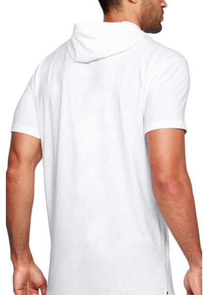Tek Göz Beyaz Kapşonlu Kısa Kollu Erkek T-Shirt