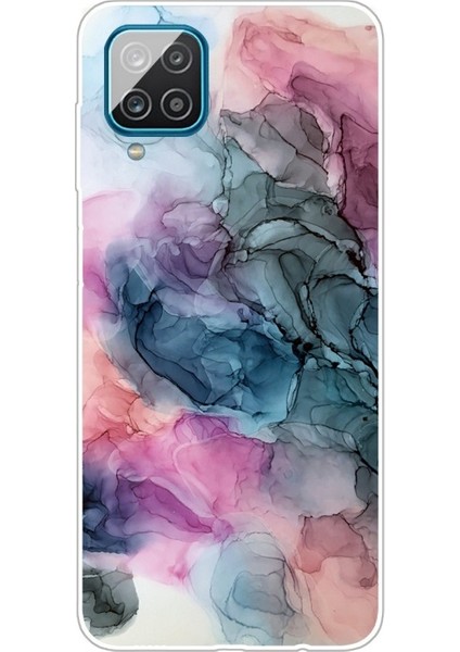 Samsung Galaxy A12 Için Tpu Mermer Desenli Kılıf (Yurt Dışından)