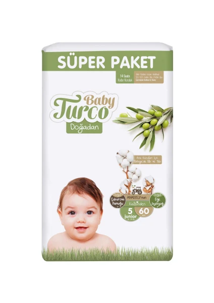 Baby Turco Bebek Bezi 5 Numara 12-25 Kg 60 Adet