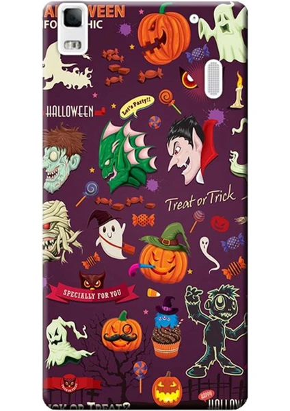 Lenovo A7000 Kılıf Desen Baskılı Silikon Kapak Halloween STK:283