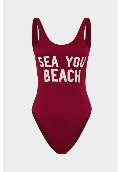 Sea You Beach Sloganlı Push Up Mayo