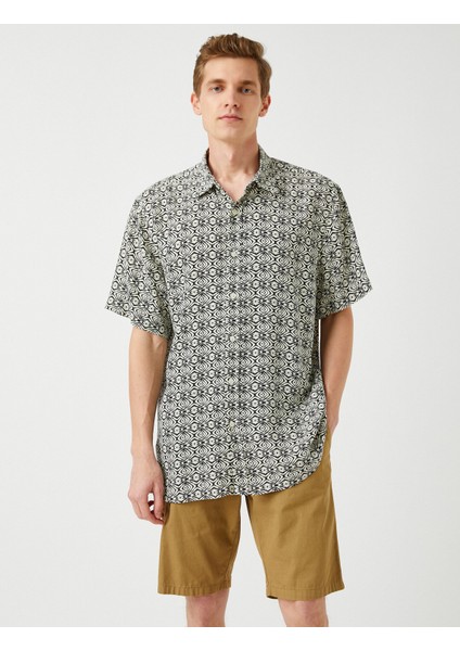 Erkek Oversize Kısa Kollu Gömlek