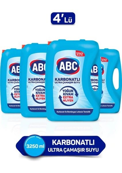 Abc karbonatlı Ultra Çamaşır Suyu 3,25L 4'lü Paket