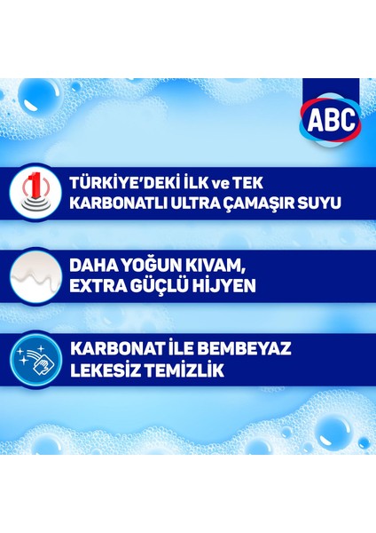 Abc karbonatlı Ultra Çamaşır Suyu 3,25L 4'lü Paket