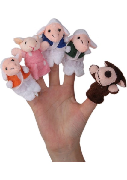20X Karikatür Stil Kurt & Kuzular Çiftlik Hayvanlar Parmak Playset Favor Oyna Pretend (Yurt Dışından) fiyatları
