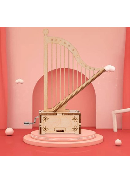 El Yapımı Arp Şekli Müzik Kutusu Ahşap El Krank Müzik Kutusu Çocuk El Sanatları Hediyeler (Yurt Dışından) indirimleri