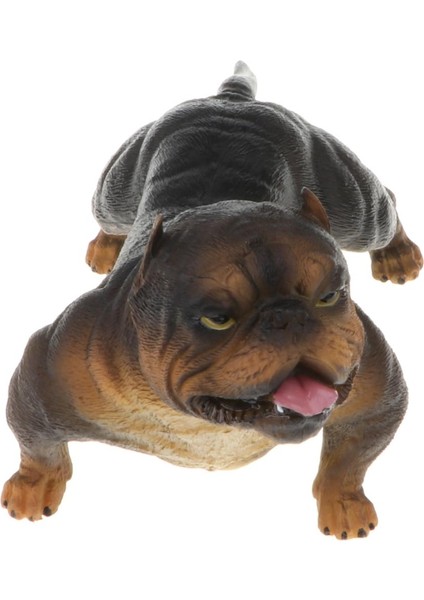 2x Amerikan Zorba Pitbull Figürü Hayvan Köpek Köpek Pet Model Oyuncak Ev Dekor (Yurt Dışından)