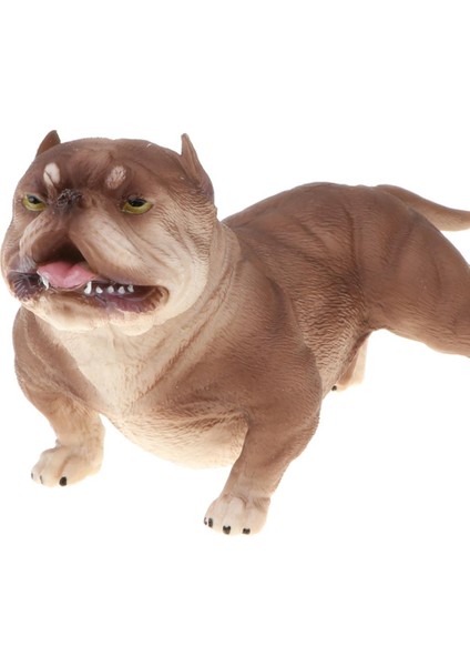 2x Amerikan Zorba Pitbull Figürü Hayvan Köpek Köpek Pet Model Oyuncak Ev Dekor (Yurt Dışından)
