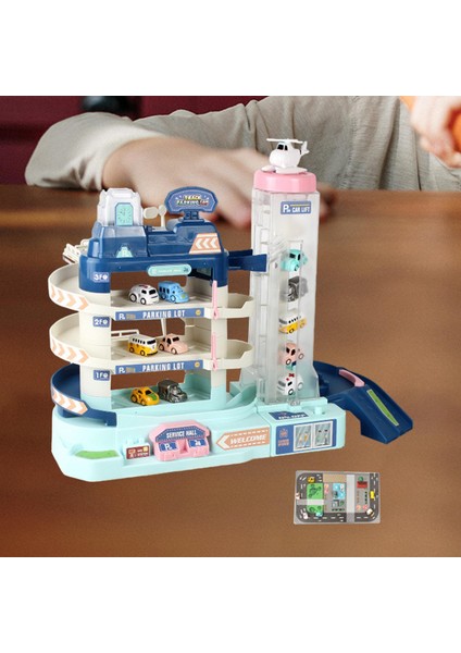Araba Otopark Oyuncak Mini Arabalar & 1 Helikopter Erkek & Kız Otopark 3floor Için 6cars Beacon (Yurt Dışından)