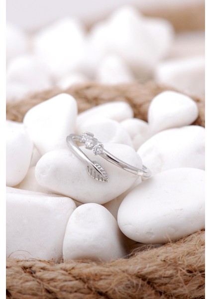 Yapral Tasarım Rodyumlu Ince Gümüş Yüzük 3305 fiyatları