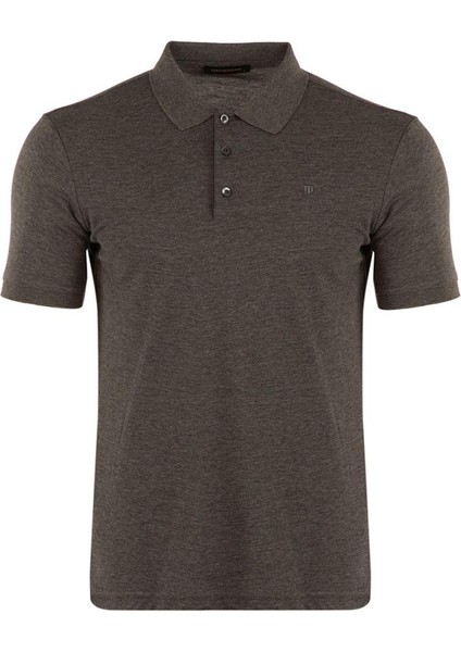 Büyük Beden Polo Yaka %100 Pamuk Kısa Kollu Basic Penye T-Shirt-PE36106TY22