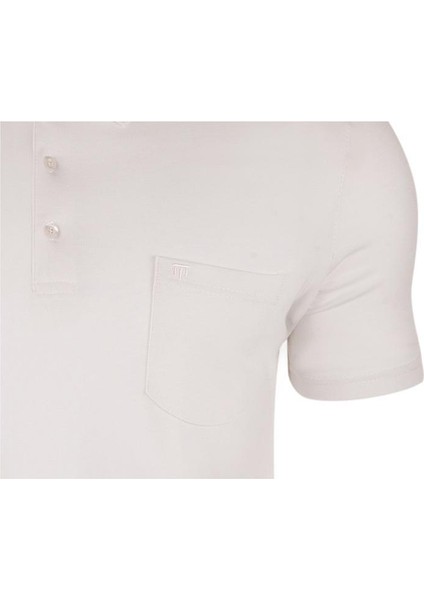 Büyük Beden Polo Yaka %100 Pamuk Kısa Kollu Klasik Cepli Basic Penye T-Shirt-PE36107TY22
