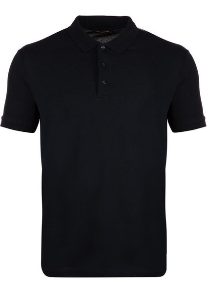 Büyük Beden Polo Yaka %100 Pamuk Kısa Kollu Basic Penye T-Shirt-PE36106TY22