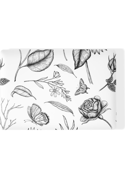 Çiçek Desenli Laptop Sticker Notebook Sticker