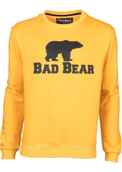 Bad Bear Crewneck Erkek Sarı Baskılı Sweatshirt