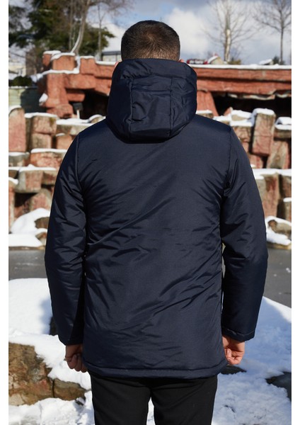 Erkek Kapüşonlu, Polar Astarlı, Kışlık Mont & Kaban & Parka