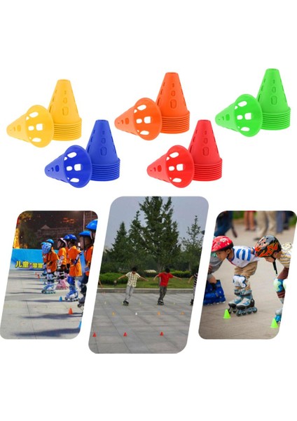 10 Adet Plastik Rüzgar Geçirmez Barikat Spor Eğitim Trafik Yol Koniler Sarı (Yurt Dışından)