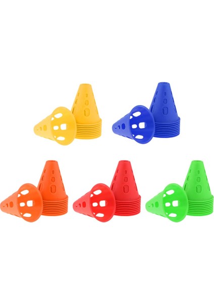 10 Adet Plastik Rüzgar Geçirmez Barikat Spor Eğitim Trafik Yol Koniler Sarı (Yurt Dışından)