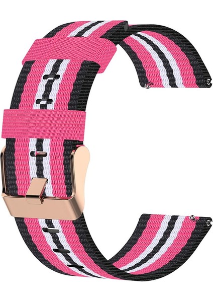 Yumuşak Naylon Akıllı Izle Için 18MM Bilek Kayışı Watch Band Su Geçirmez Siyah + Pembe