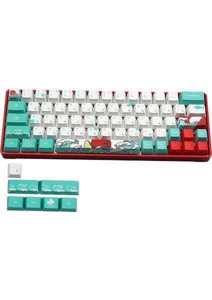 Mercan Deniz Ukyo-E Kiraz Mx Klavye Için Dy-Sub Pbt Keycaps Dıy Rus(Yurt Dışından)