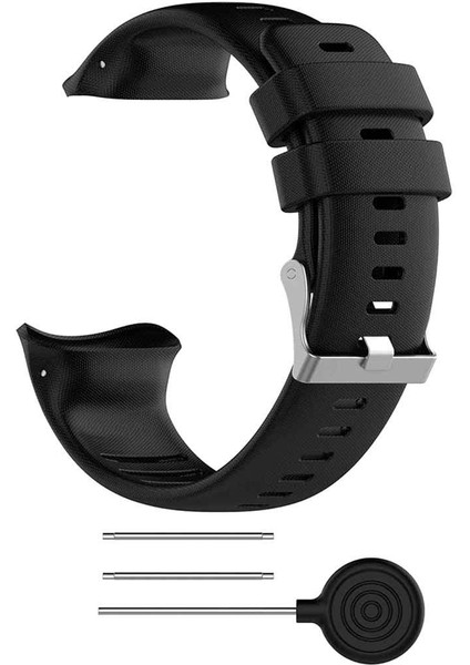 Yedek Yumuşak Silikon Bilek Kayışı 22MM Genişlik Spor Izle, Siyah