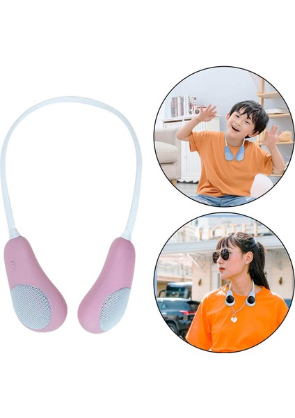 Boyun Bluetooth Hoparlör Hafif Hoparlör 3D Stereo Ses Kulaklık Kapalı Pembe