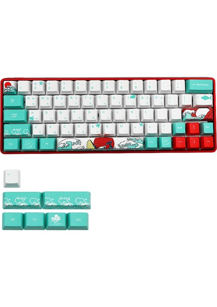 Mercan Deniz Ukiyo-E Kiraz Mx Klavye Korece Için Dy-Alt Pbt Keycaps Dıy