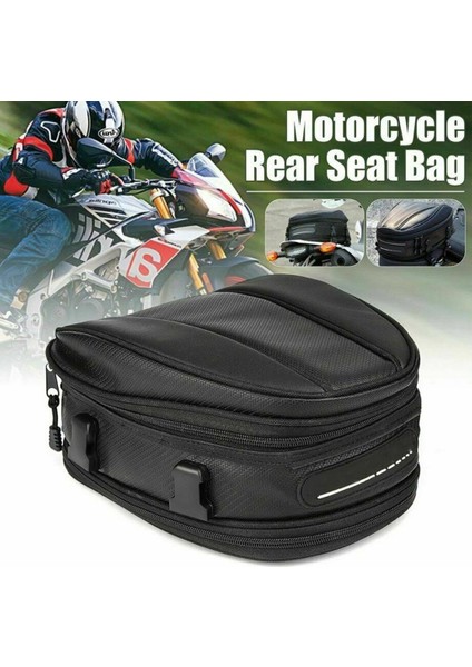 Motosiklet Motosiklet Kuyruk Koltuk Çantası Su Geçirmez Dayanıklı 30X21.5X20 cm Siyah modelleri