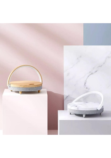 Taşınabilir Bluetooth Hoparlör Kablosuz Şarj USB Elektrikli Lamba Ev Ofis Mermer Için fiyatları