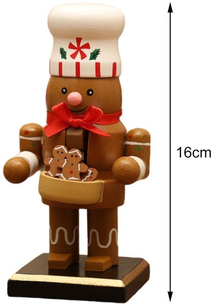 Ahşap Fındıkkıran Bebek Noel Süsler 16 cm Çocuk Oyuncakları Parti Ofis Gingerbread Adam Için