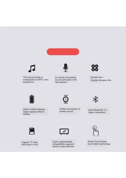 Kablosuz Bluetooth Hoparlör Yüksek Bas Taşınabilir Stereo Hoparlör Kapalı Açık Kırmızı