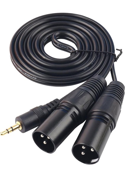 3,5 mm (1/8 Inç) Mini Trs Dual Xlr 3 Pin Erkek Fiş Y Splitter Kablosu