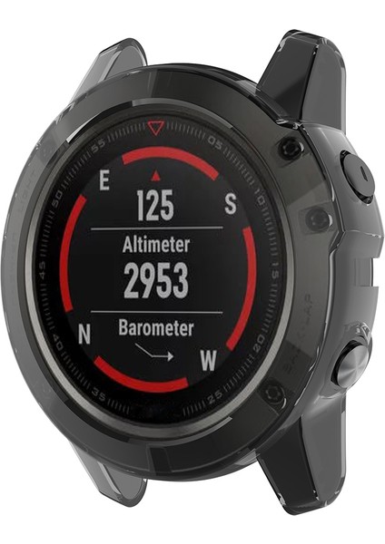 Akıllı Izle Silika Jel Koruyucu Kılıf Kapak Garmin Fenix ​​5x Siyah Için