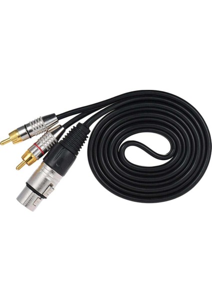 Rca Erkek Xlr 3 Pin Kadın Ses Kablosu Y-Splitter Konnektör 1.5m