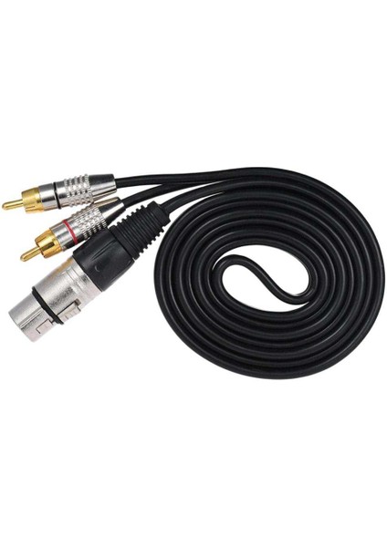 Rca Erkek Xlr 3 Pin Kadın Ses Kablosu Y-Splitter Konnektör 1.5m