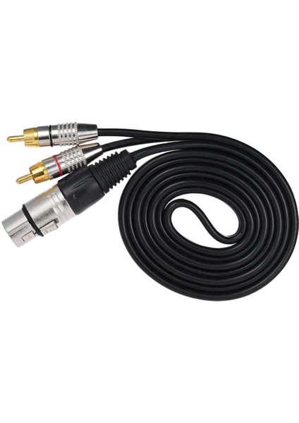 Rca Erkek Xlr 3 Pin Kadın Ses Kablosu Y-Splitter Konnektör 1.5m