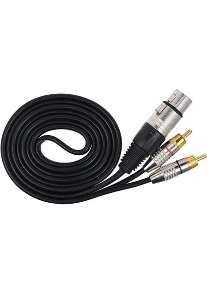 Rca Erkek Xlr 3 Pin Kadın Ses Kablosu Y-Splitter Konnektör 1.5m