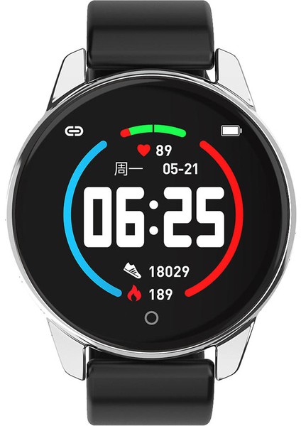 Watch4 Renkli Ekran Kalp Hızı Izleme Akıllı Bilezik Gümüş Silikon Kemer