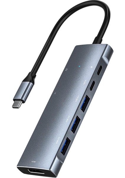 9 In 1 Usb-C Hub ile 4 K HDMI 3 Usb3.0 Sd & Tf Kart Okuyucu 100W Pd Şarj