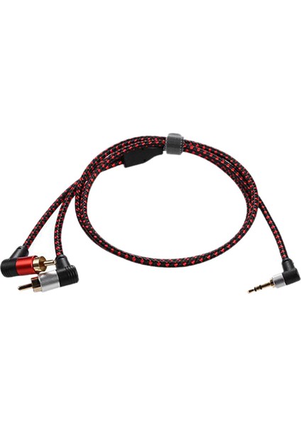 3.5mm Erkek 2rca Erkek Stereo Ses Kablosu Y Splitter Adaptörü Kablosu Kablosu 1 Metre