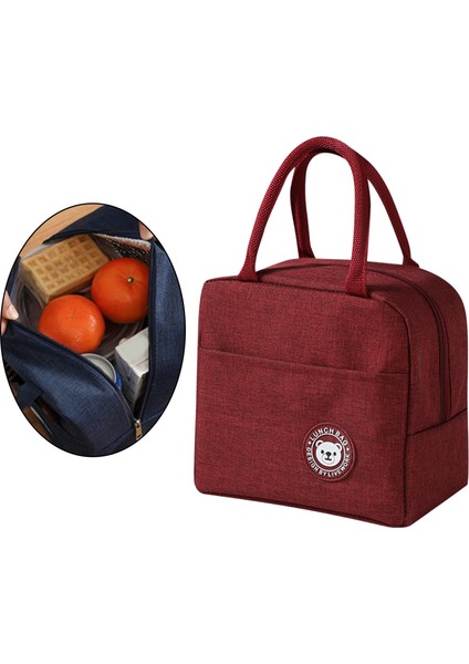 SunniMix Öğle Yemeği Çantası Soğutma Yağı ile Cepli Iş Seyahat Çocuklar Için Kırmızı (Yurt Dışından) modelleri