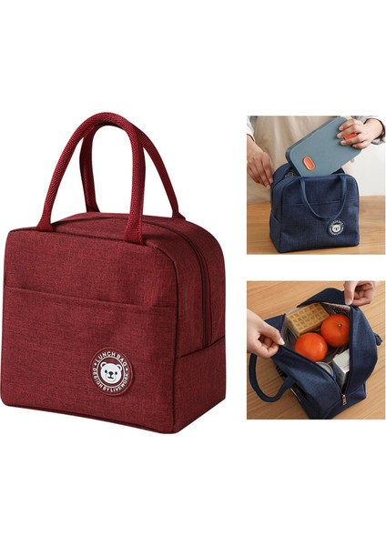 SunniMix Öğle Yemeği Çantası Soğutma Yağı ile Cepli Iş Seyahat Çocuklar Için Kırmızı (Yurt Dışından) fırsatları