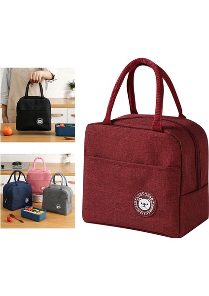 SunniMix Öğle Yemeği Çantası Soğutma Yağı ile Cepli Iş Seyahat Çocuklar Için Kırmızı (Yurt Dışından) indirimleri