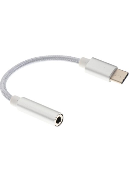 USB Tipi C'ye 3.5mm Ses Kulaklık Kablosu Şarj Adaptörü Kurşun Gümüş modelleri